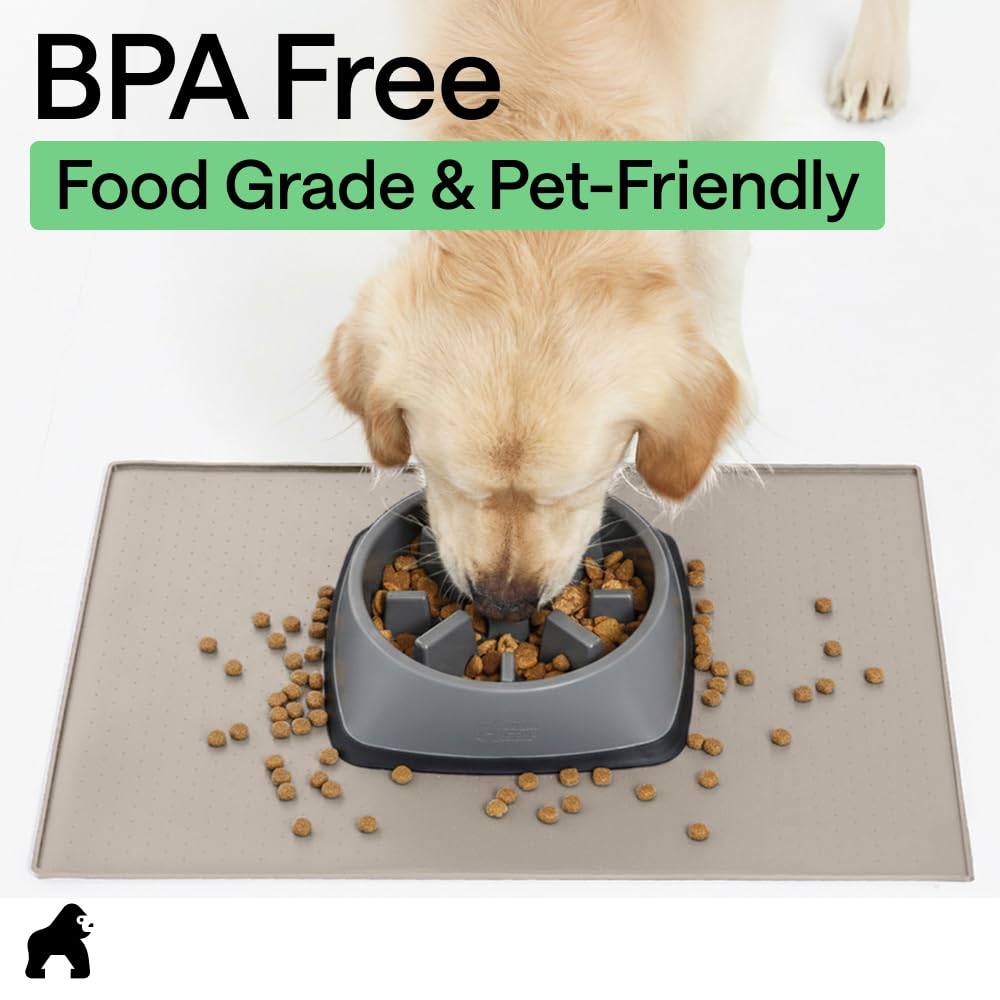 GORILLA GRIP easy-clean silicone mat resists spills and messes during mealtime