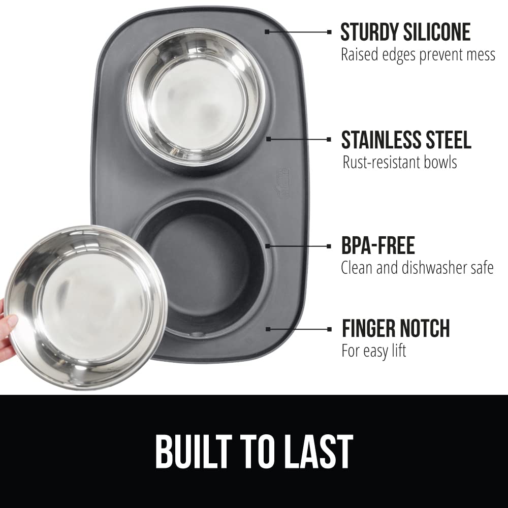Gorilla Grip 3-cup bowls on silicone mat illustrate stability and organization