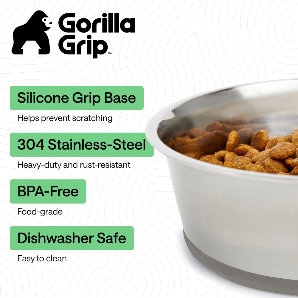 GORILLA GRIP food-grade 304 stainless steel keeps meals safe and durable.
