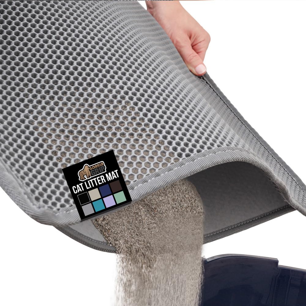 GORILLA GRIP honeycomb cat litter mat top layer traps litter at exit, protecting floors