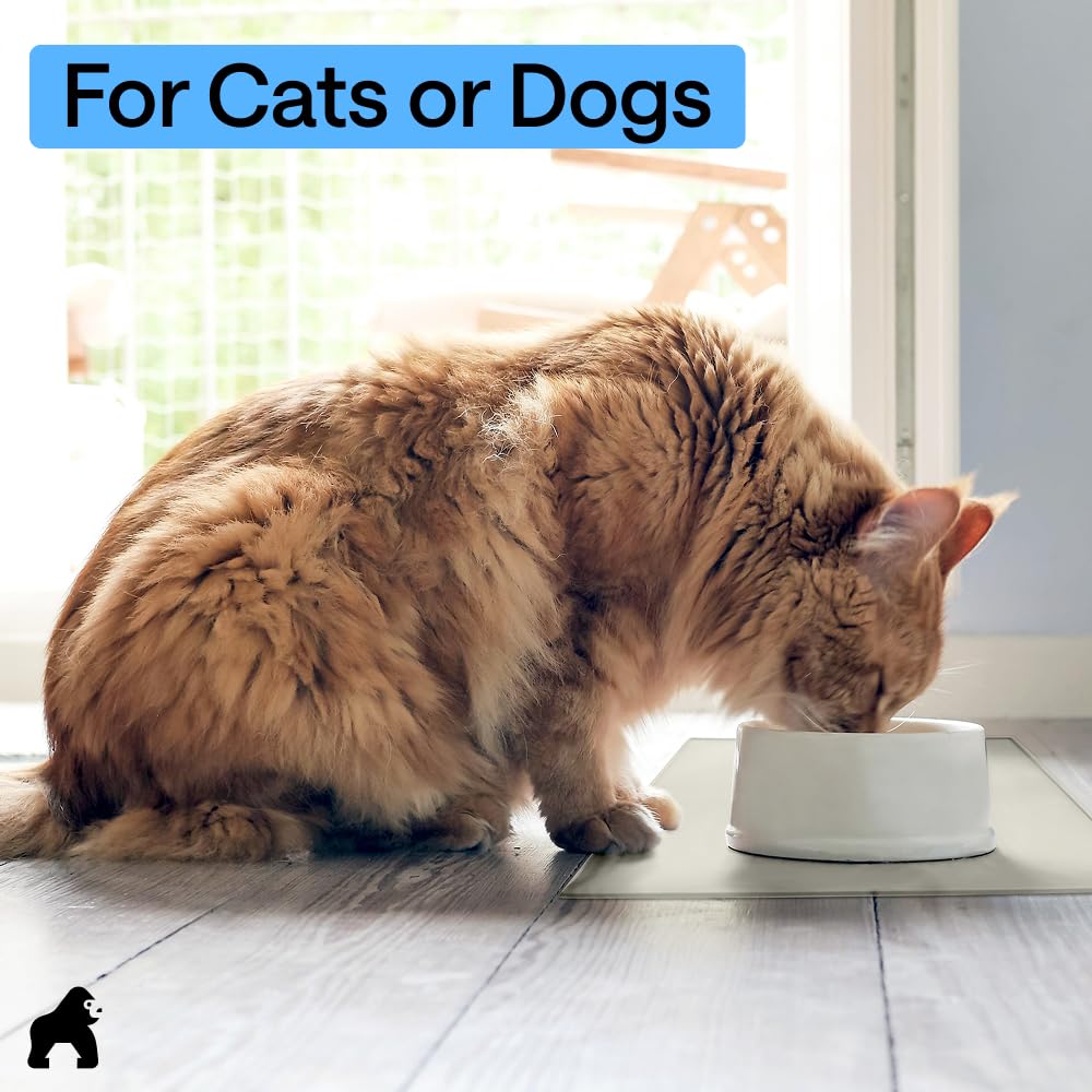 Gorilla Grip 18.5x11.5 inch mat fits cat and dog feeding areas