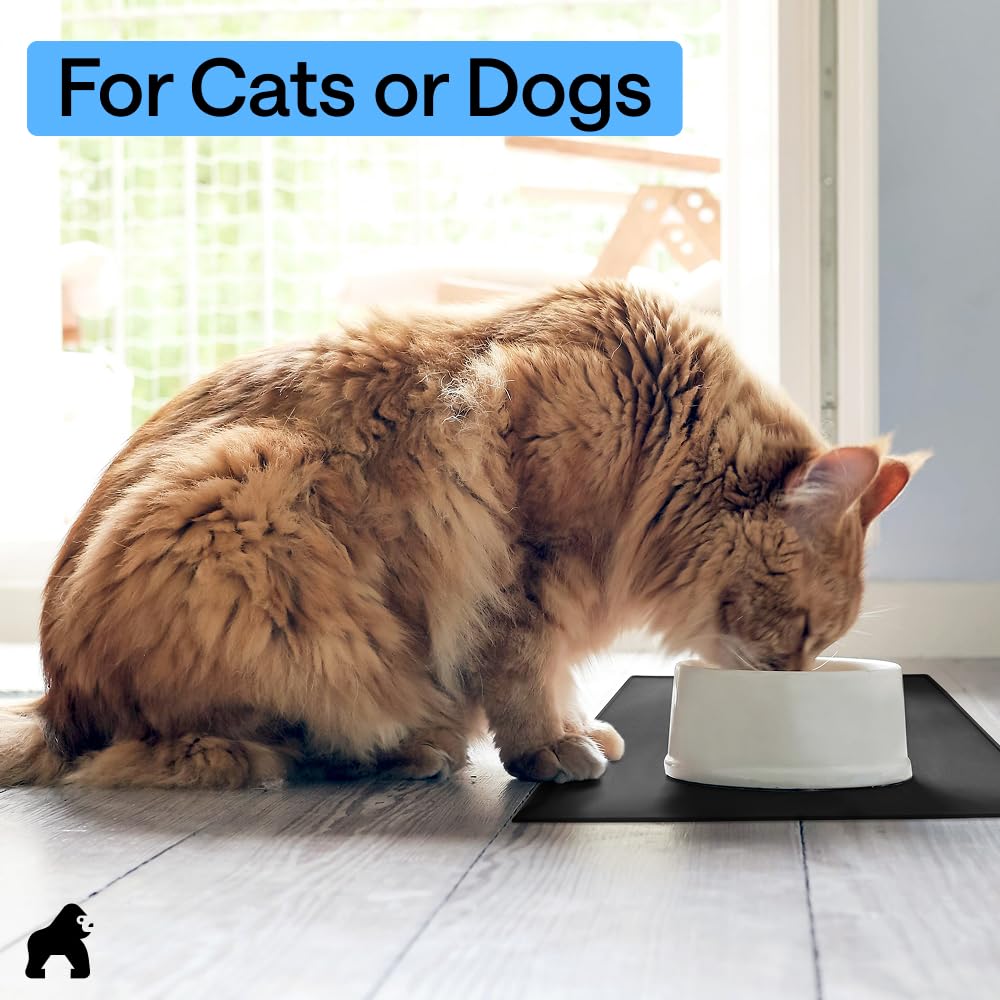 GORILLA GRIP multipurpose pet mat suits various feeding setups.