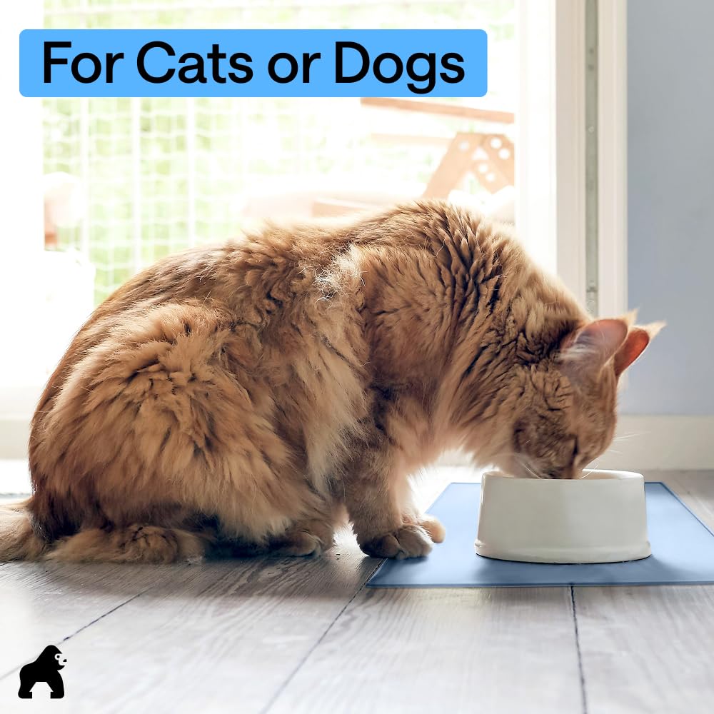 GORILLA GRIP cat-dog feeding mat keeps clutter tidy and easy to clean.