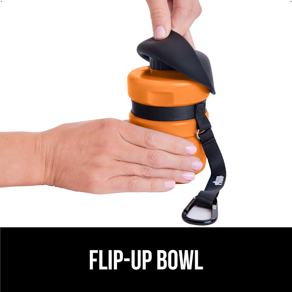GORILLA GRIP orange bottle stands out on outdoor adventures.
