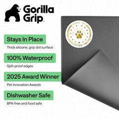 GORILLA GRIP raised edge bowl mat prevents spills during meals.