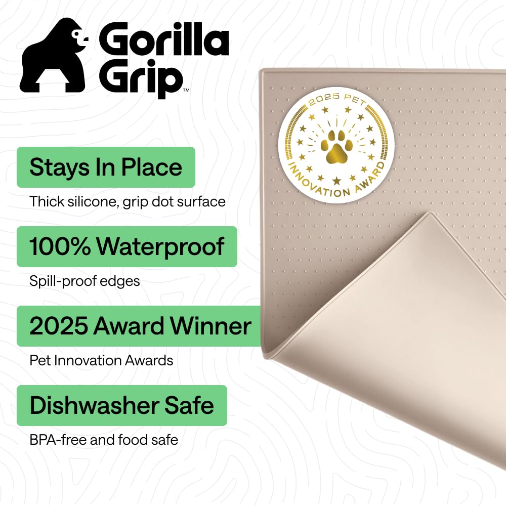 GORILLA GRIP raised-edge bowl mat keeps bowls steady during meals