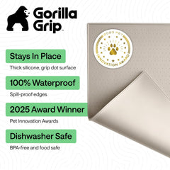 Gorilla Grip silicone mat close-up showing raised edge and texture for stability