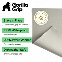 Gorilla Grip raised-edge silicone close-up showing spill containment