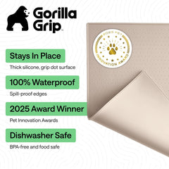 Gorilla Grip raised-edge silicone mat prevents mess during meals