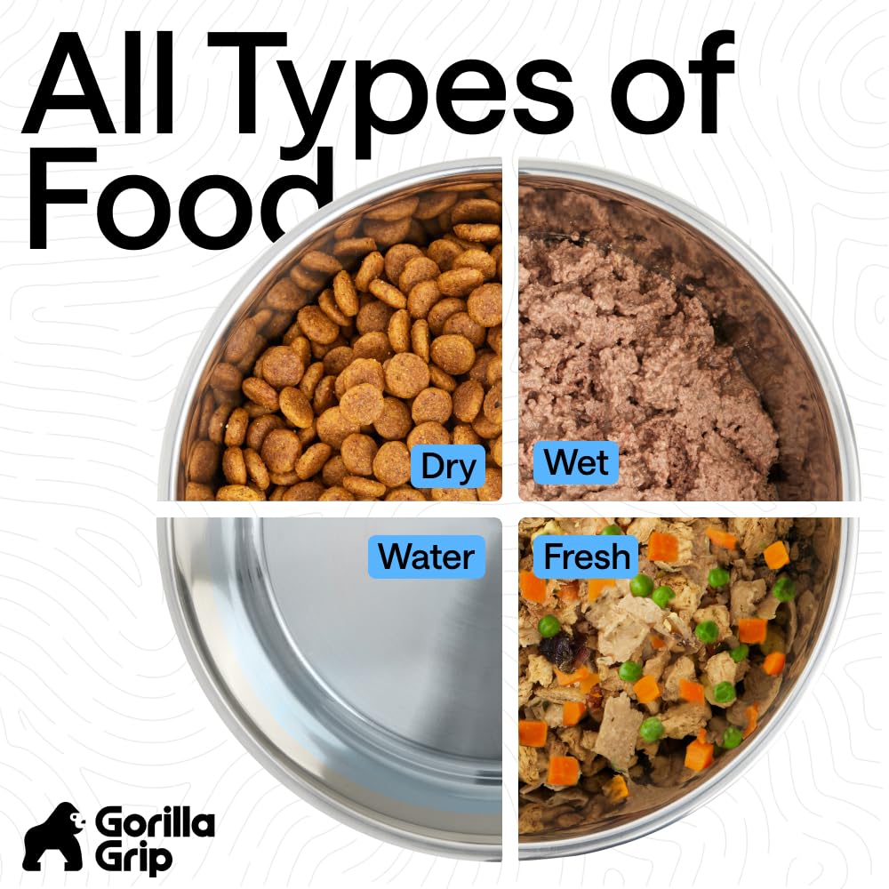 GORILLA GRIP set of two bowls ideal for food and water.