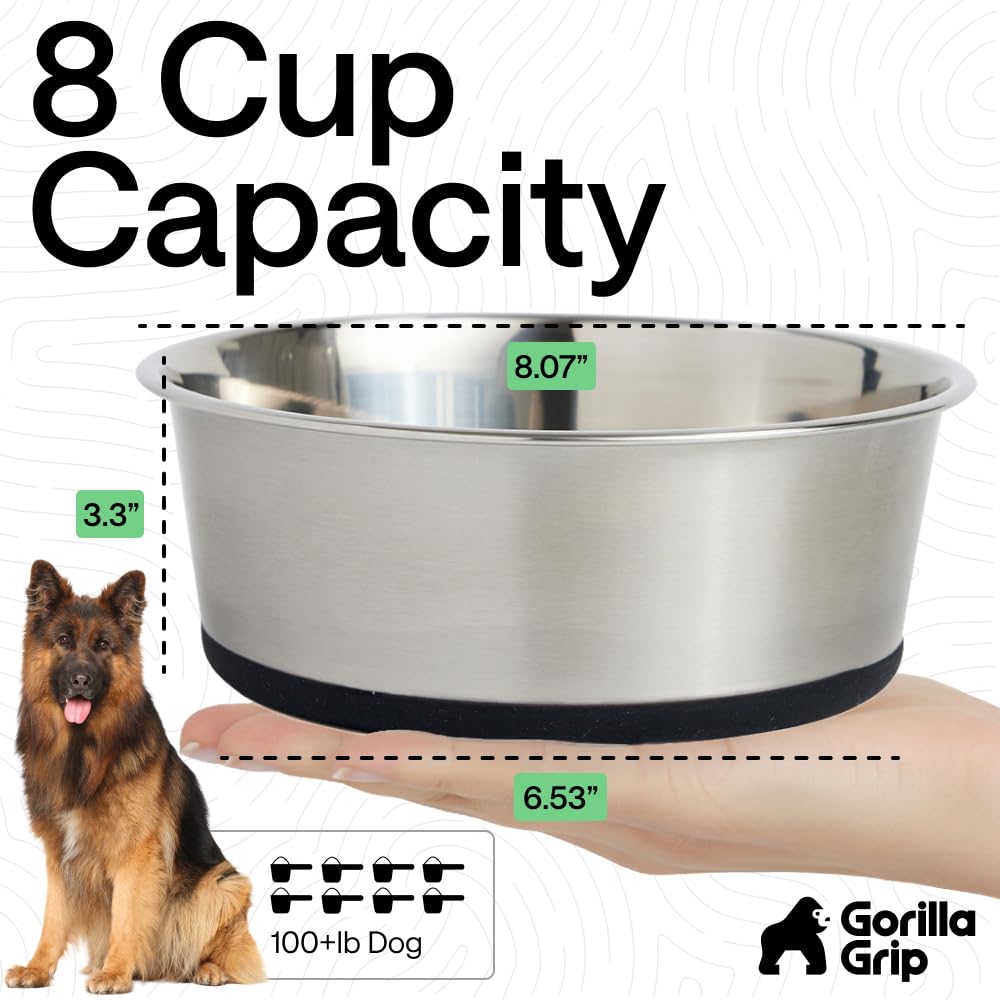 GORILLA GRIP silicone bottom keeps bowls steady and reduces floor noise.