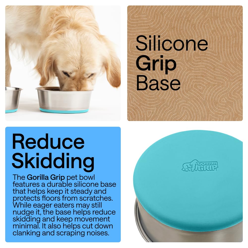 GORILLA GRIP silicone bottom prevents sliding and noise on hard floors.