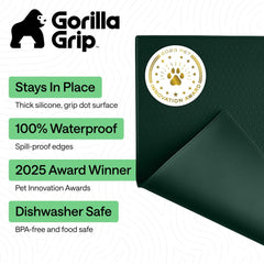 GORILLA GRIP dog bowl mat with slip-resistant top keeps bowls steady
