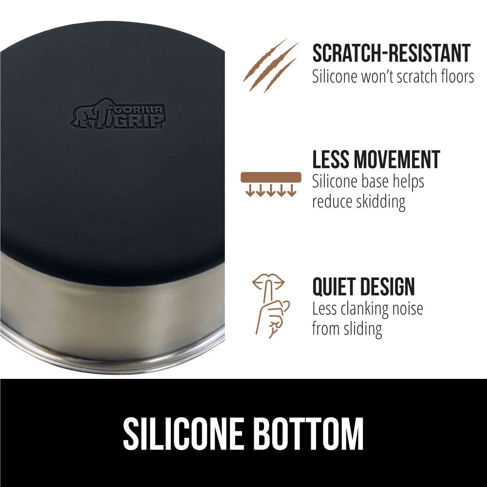 Gorilla Grip silicone non-slip base minimizes movement and noise during feeding