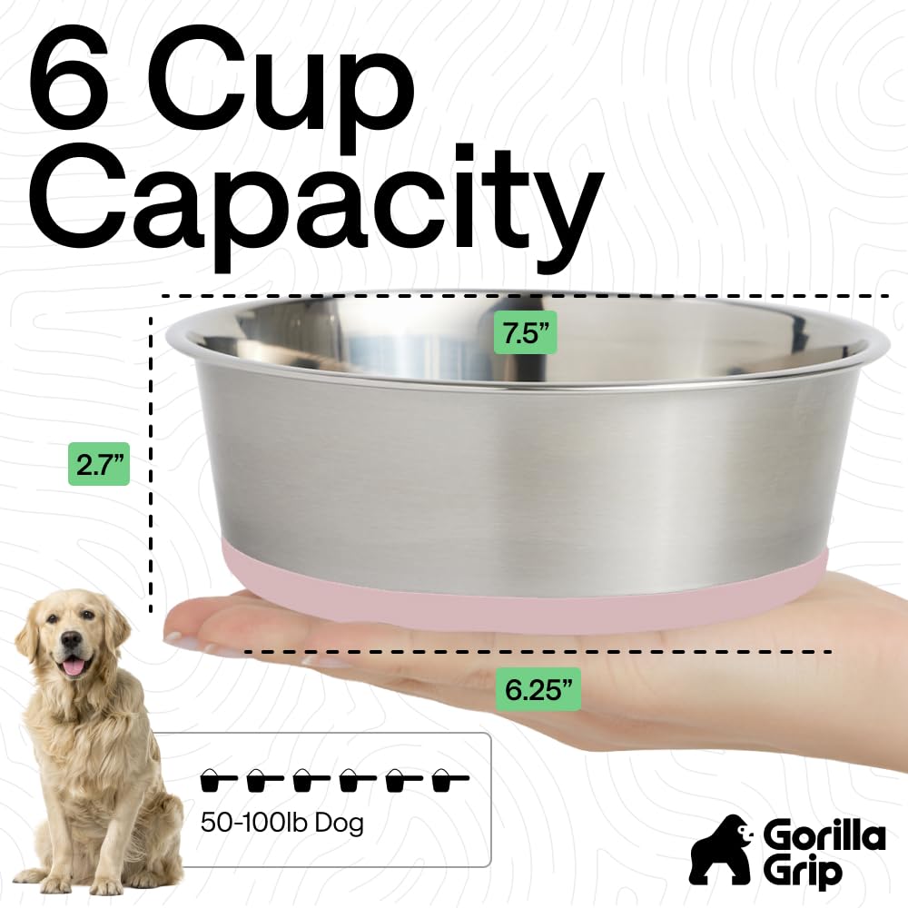 Gorilla Grip silicone non-slip base keeps bowls steady on floors