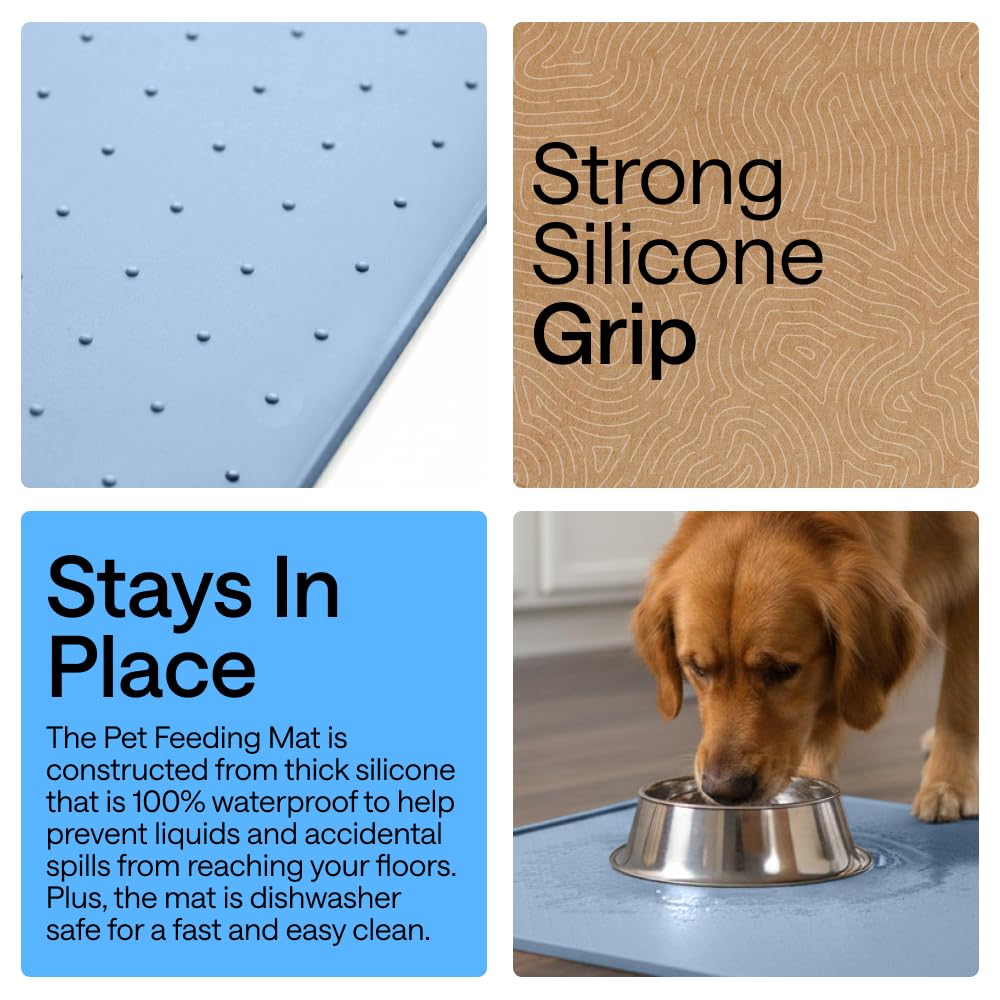 GORILLA GRIP slip-resistant topside keeps bowls steady during feeding.