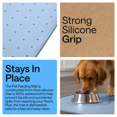 GORILLA GRIP slip-resistant topside keeps bowls steady during feeding.