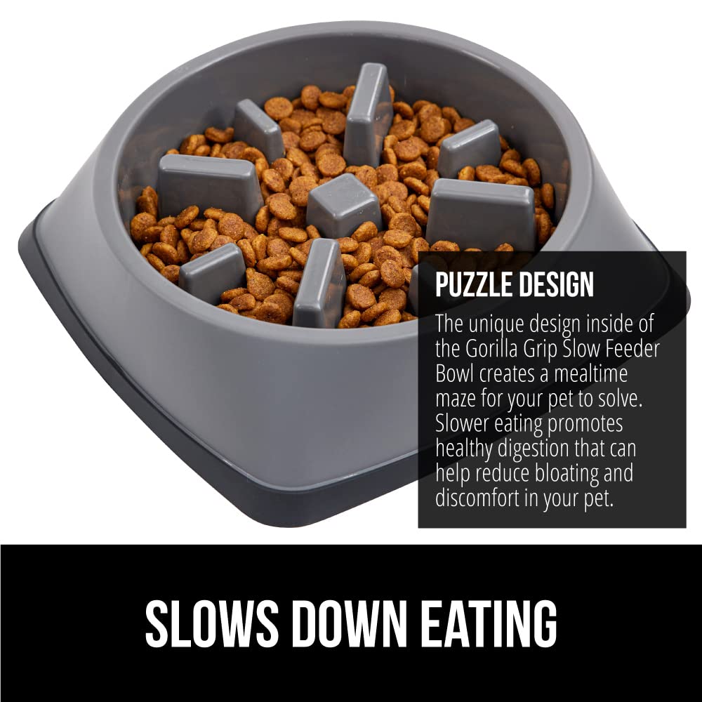 GORILLA GRIP slow feeder is dishwasher safe for easy cleanup.