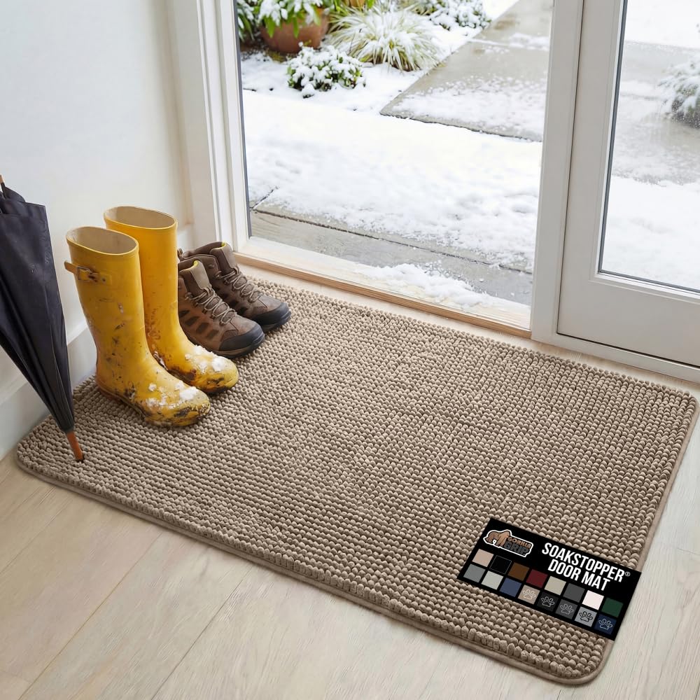 GORILLA GRIP SoakSTOPPER with absorbent top layer captures moisture at the door.