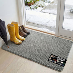 Gorilla Grip SoakSTOPPER dog door mat absorbs moisture at the entryway.