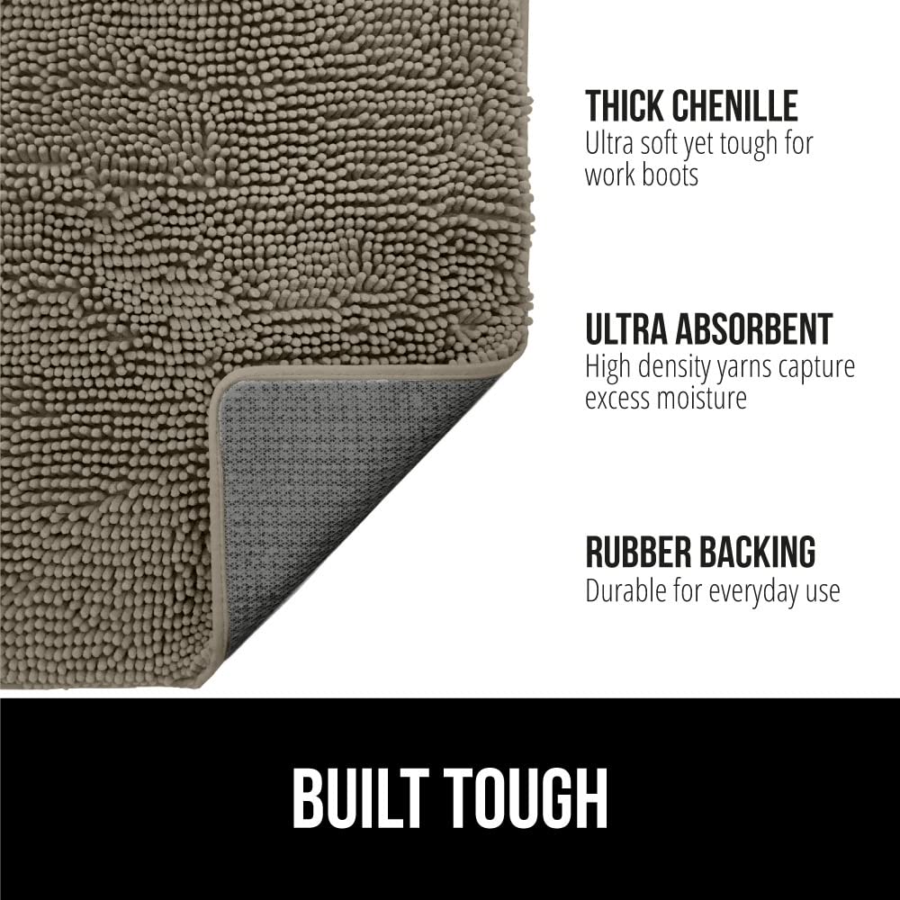 GORILLA GRIP SoakSTOPPER close-up of dense chenille pile for quick-drying comfort.