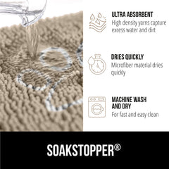 GORILLA GRIP SoakSTOPPER soft chenille pile feels plush under paws