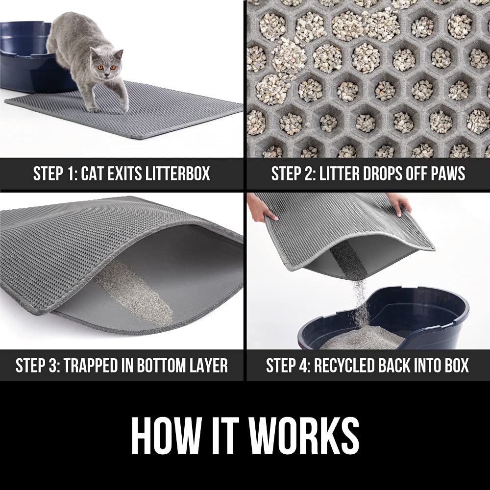 GORILLA GRIP soft-on-paws material keeps cats comfortable stepping onto the mat