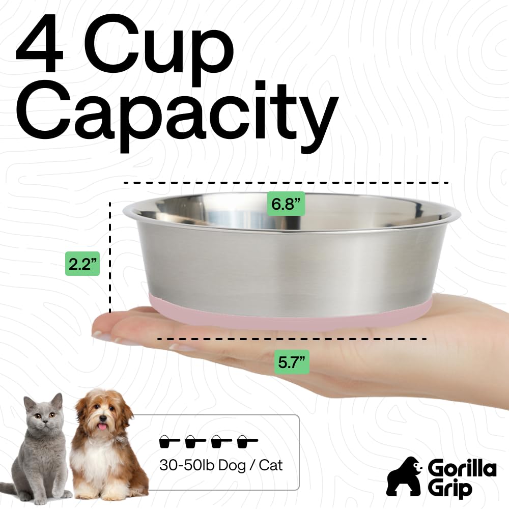 GORILLA GRIP two-bowl set for food and water serving.