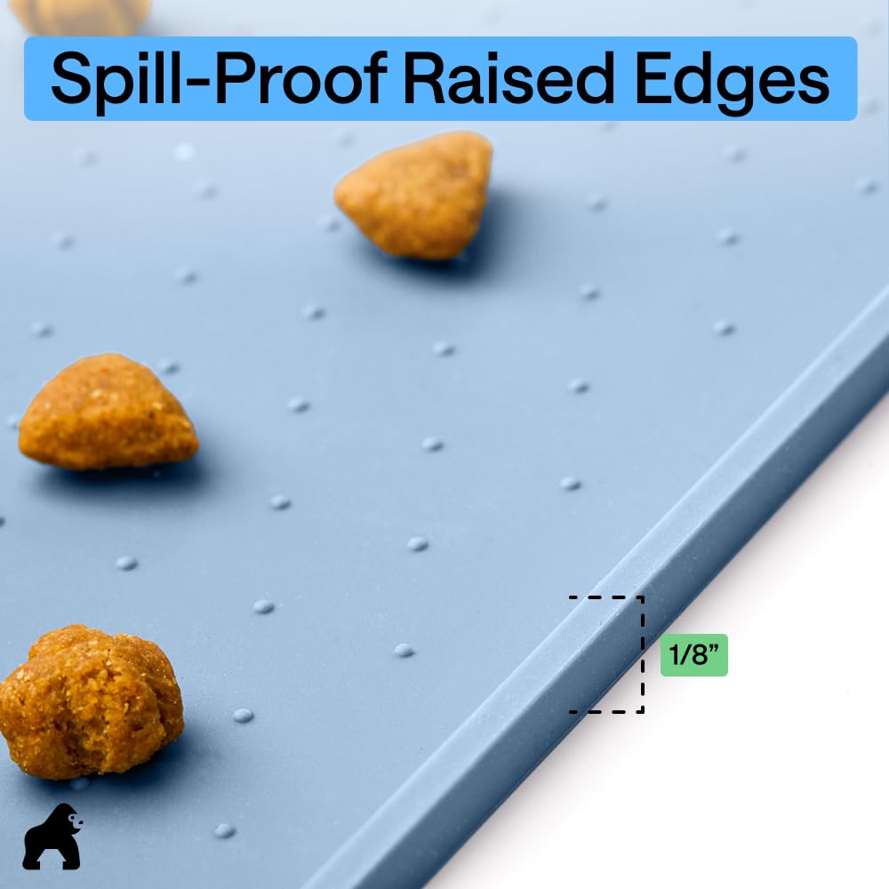 GORILLA GRIP under-auto-feeder placement reduces mess at feeding time.