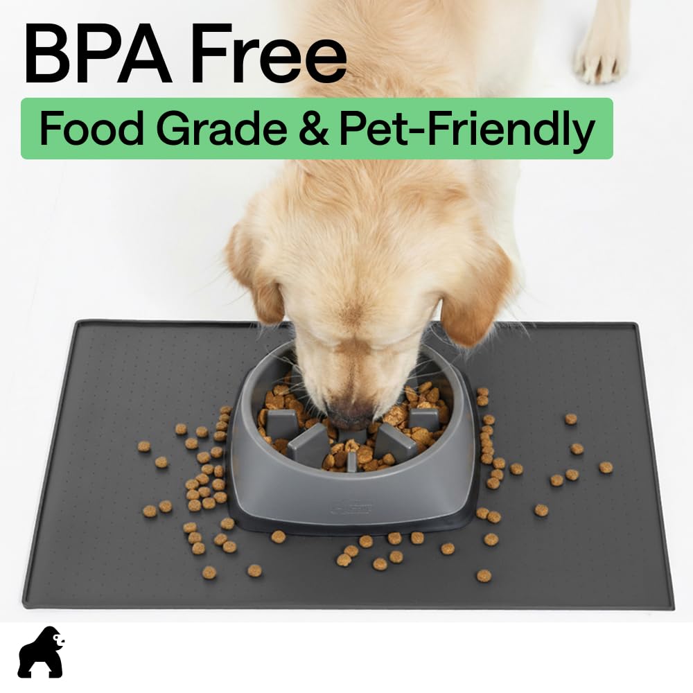GORILLA GRIP under-auto-feeder keeps the mat in place.