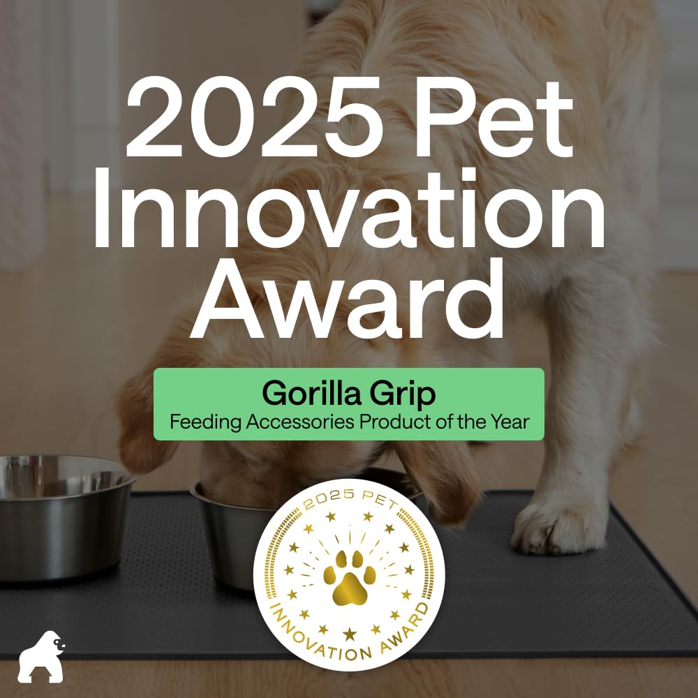 GORILLA GRIP under-cat-fountain mat helps manage water spills.