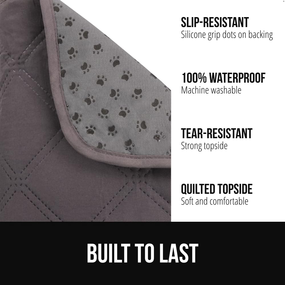 Gorilla Grip blanket silicone grip backing keeps it in place on sofas.