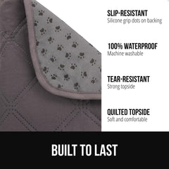 GORILLA GRIP blanket with silicone grip backing showing non-slip surface for staying in place.