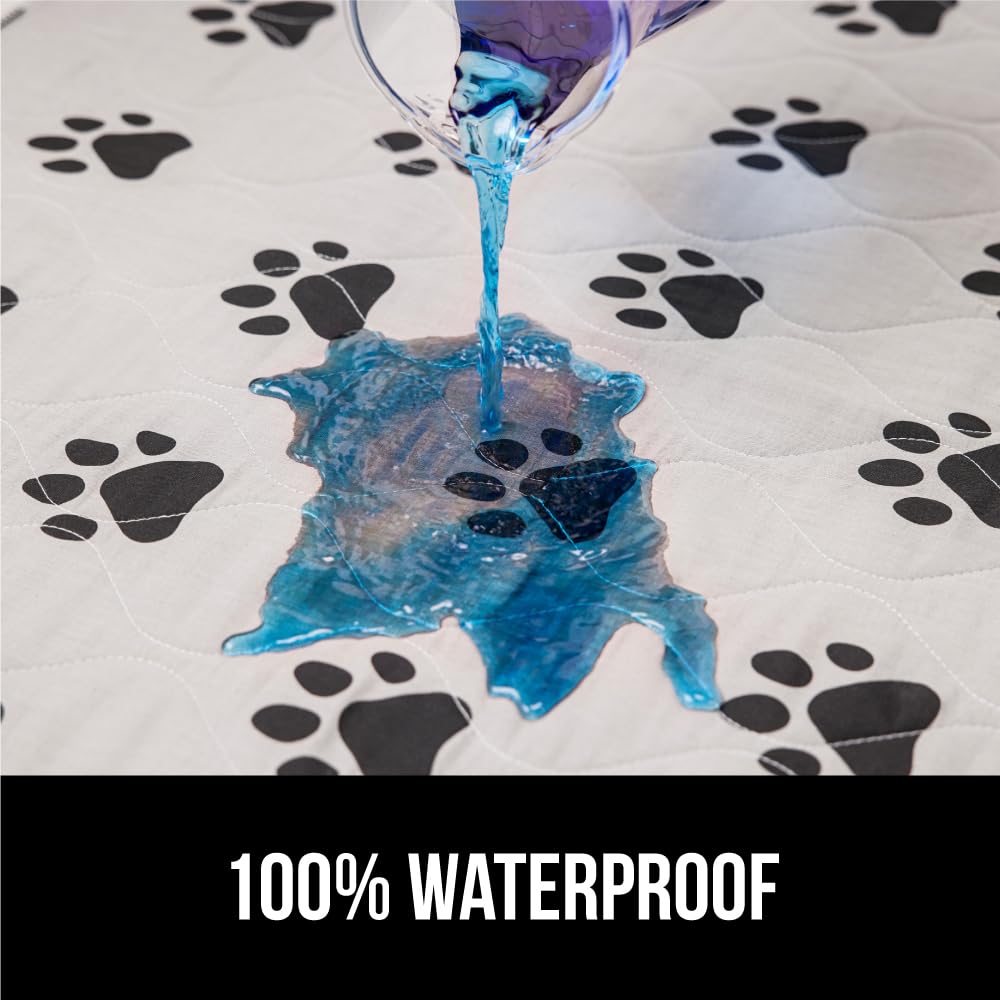 GORILLA GRIP waterproof pad traps spills and keeps surfaces dry.