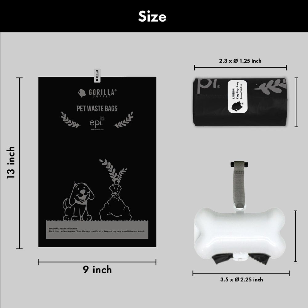 Gorilla Supply 9x13-inch bags fit most breeds and trips