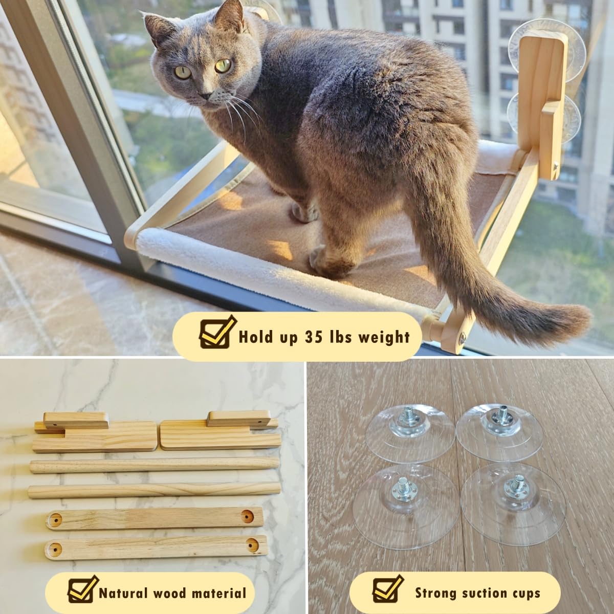 Gesomepurrz hammock dimensions 16.5 by 12 inches fit small to medium cats.