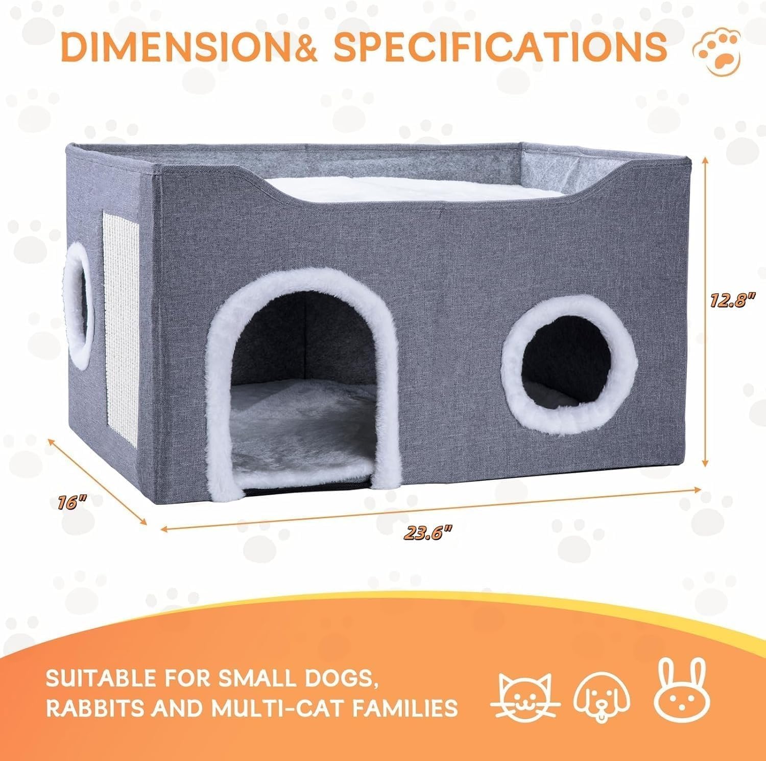 Gosipeya Cat House interior dimensions show spacious space for big cats