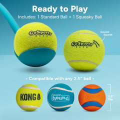 GoSports Pets squeaky ball adds extra excitement during fetch.
