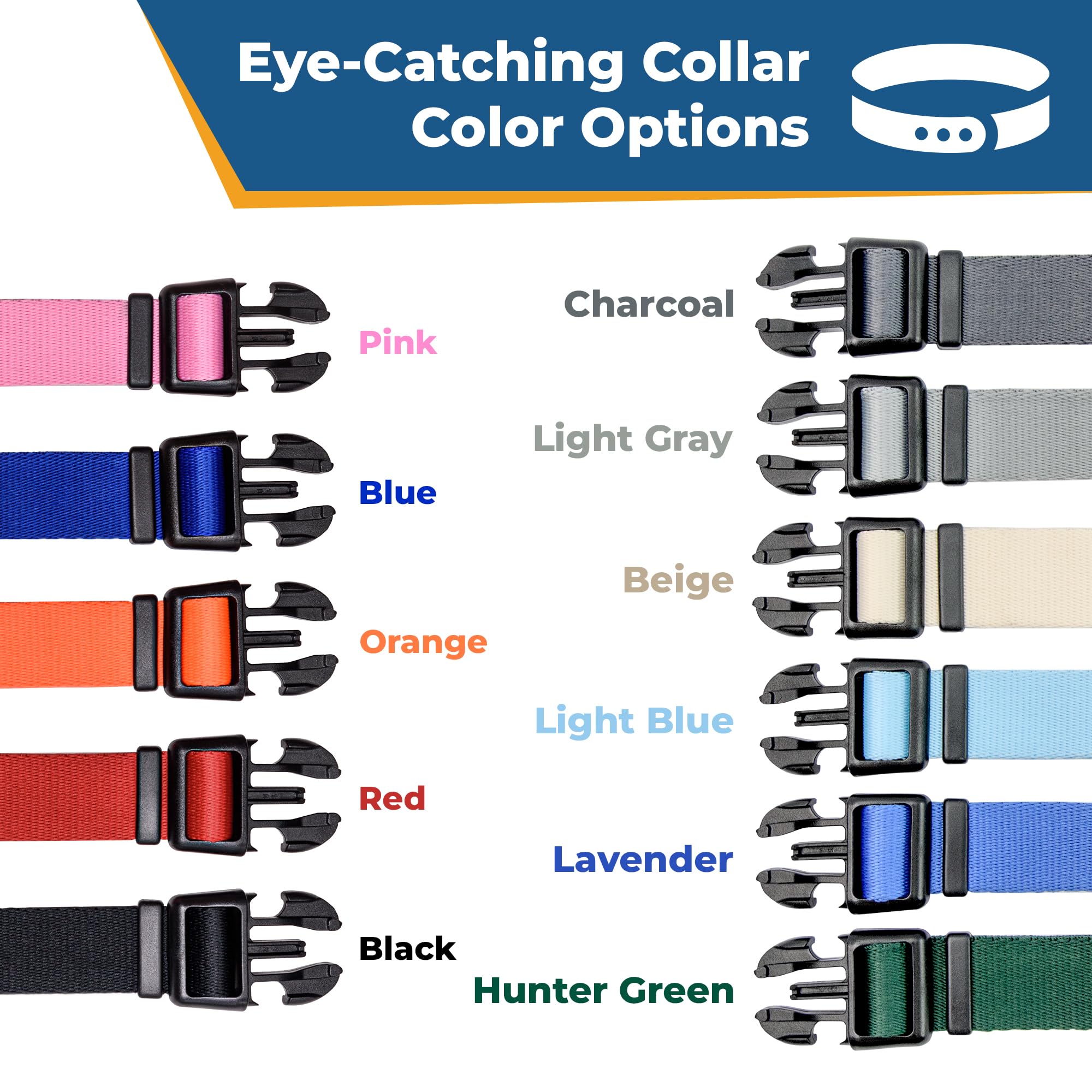 GoTags custom dog ID collar highlights name and phone for fast owner contact