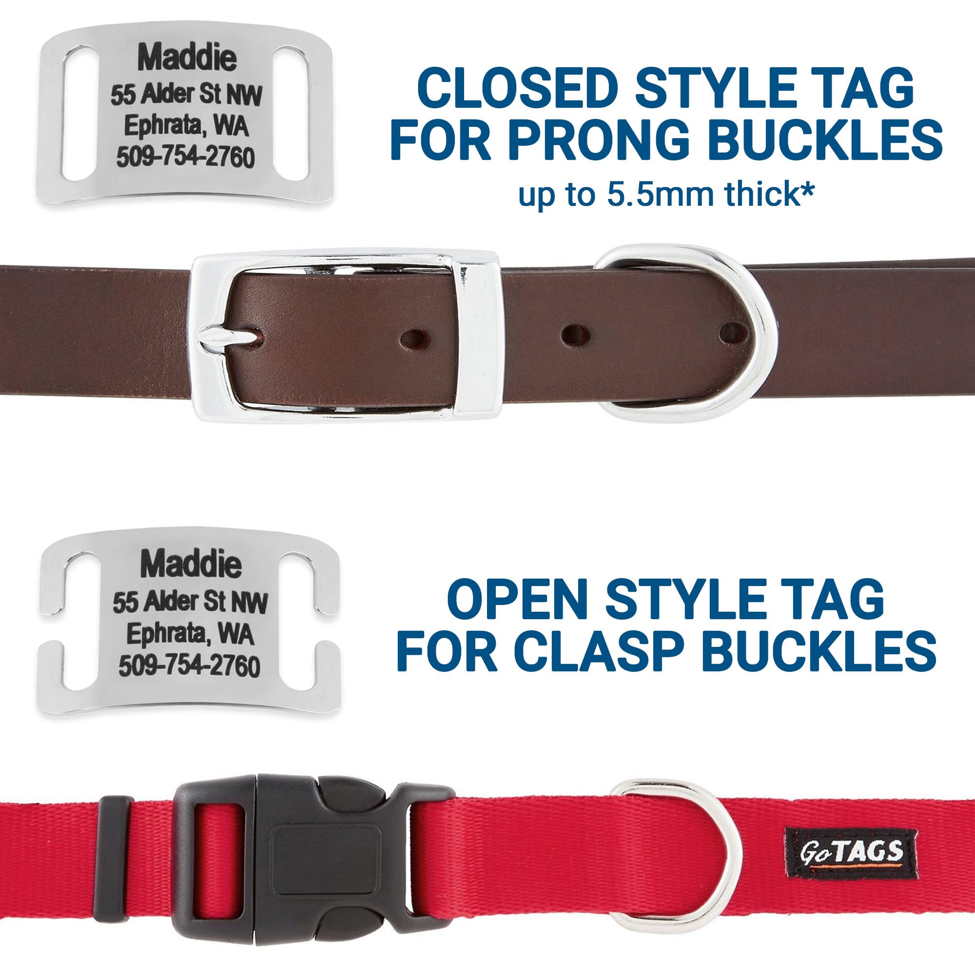 GoTags engraved small tag for 5/8 inch collars.