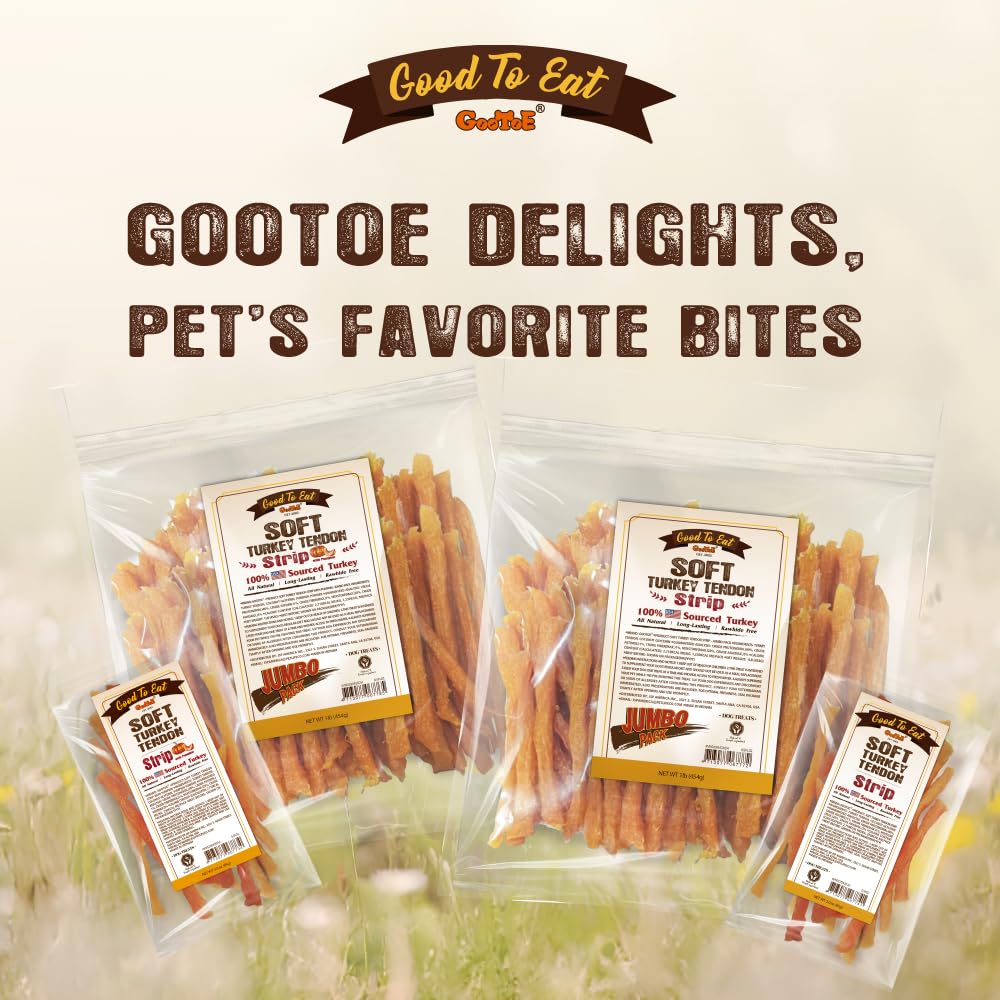 Gootoe-premium-training-chew-turkey-tendon-1lb: high-value reward for dogs