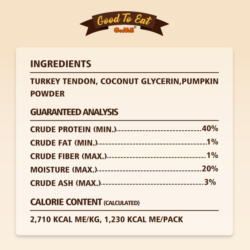 Gootoe-soft-tender-turkey-tendon 1lb: moist texture, easy to chew