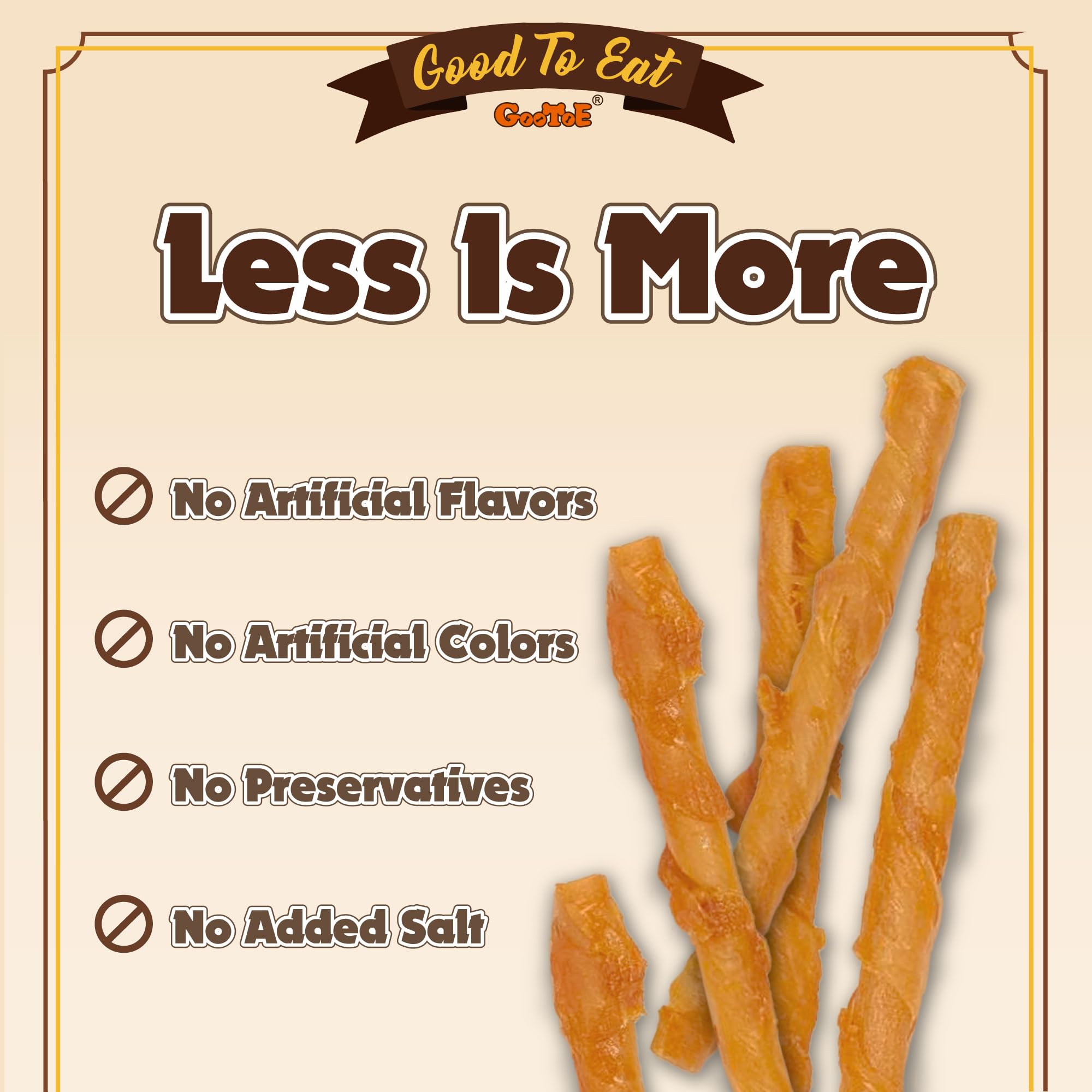 Gootoe Turkey Tendon Twist S dog chewing action, supports dental health during playtime.