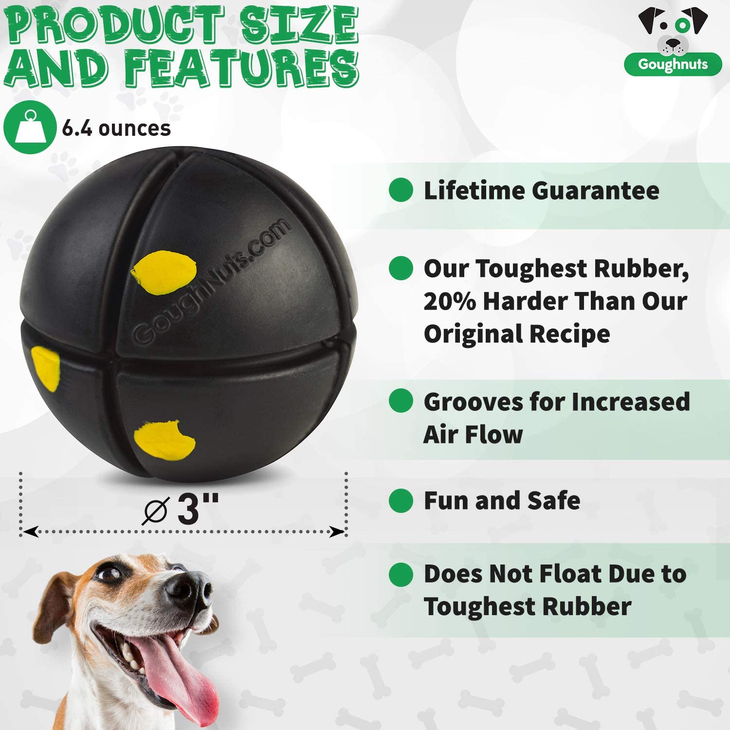 Goughnuts Pro 50 ball with life-time guarantee logo.