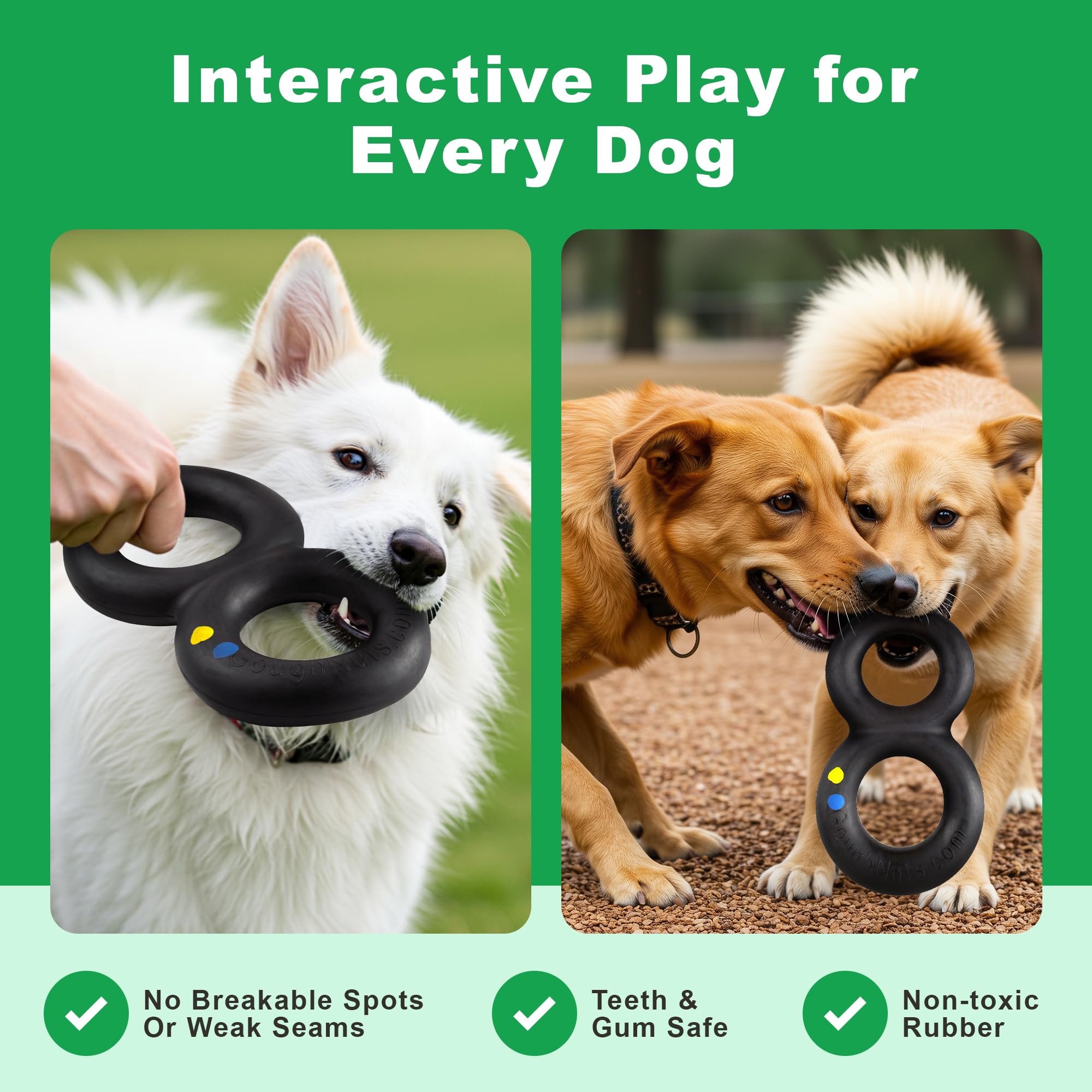 Goughnuts US-made rubber toy, engineered by a chemist for durability