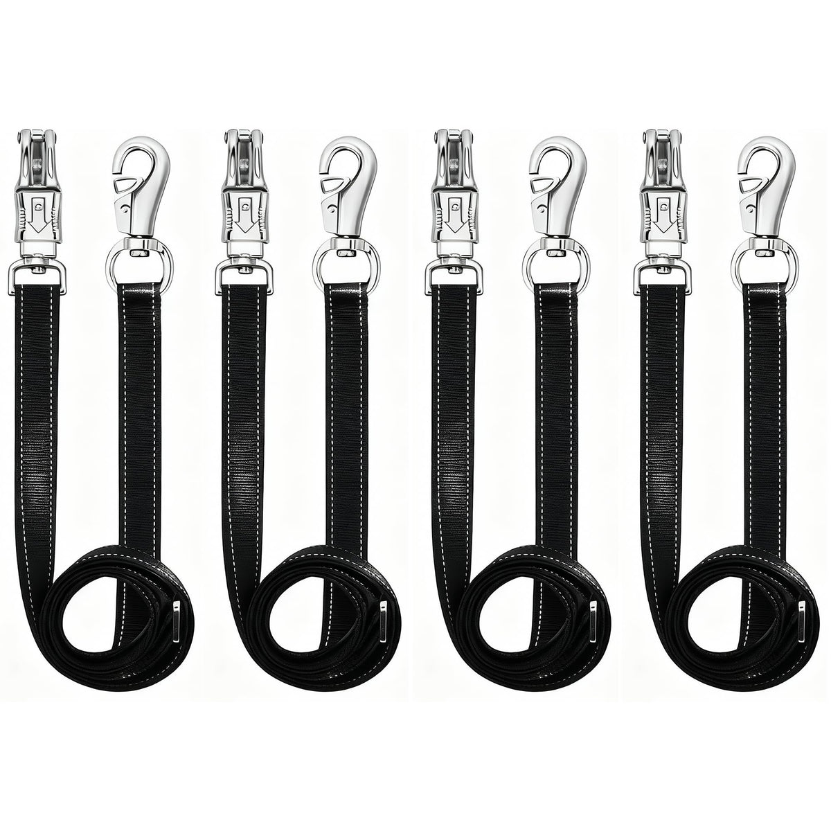 GOVIICTRICH cross ties with bull snap end for secure stall connections.