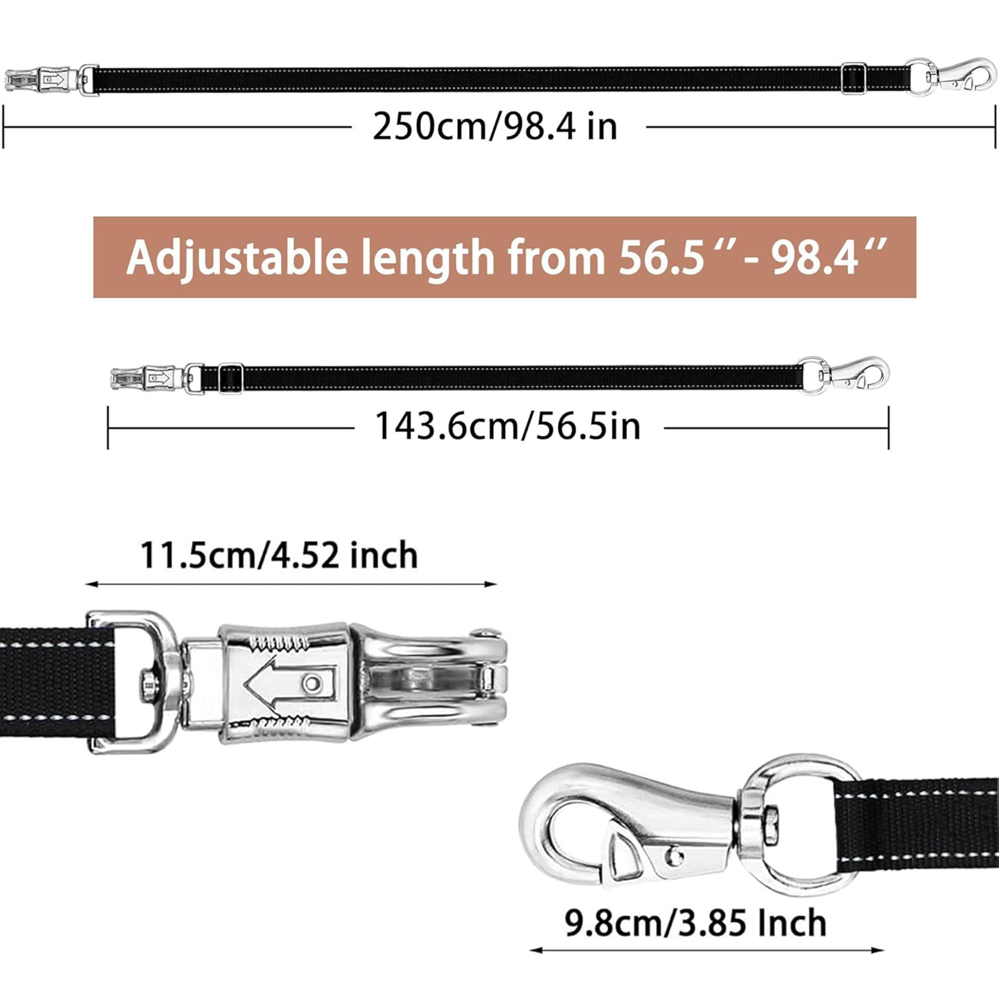 GOVIICTRICH cross ties with panic snap end for quick-release safety.