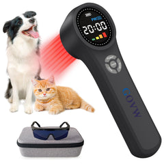 GOVW cold laser dog therapy device, front view, supports at-home relief