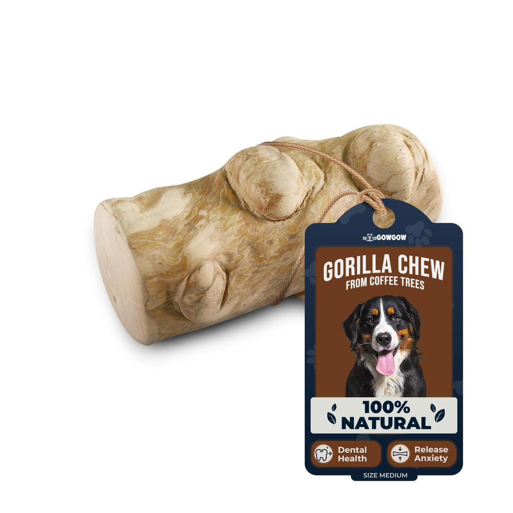 GOWGOW Gorilla wood chew mid-size supports dental care and boredom relief.