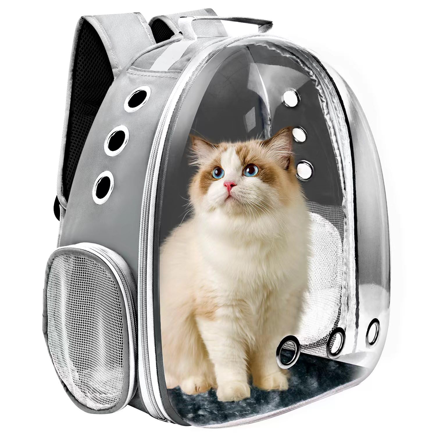 Goxeon cat backpack carrier exterior view showing spacious travel design.